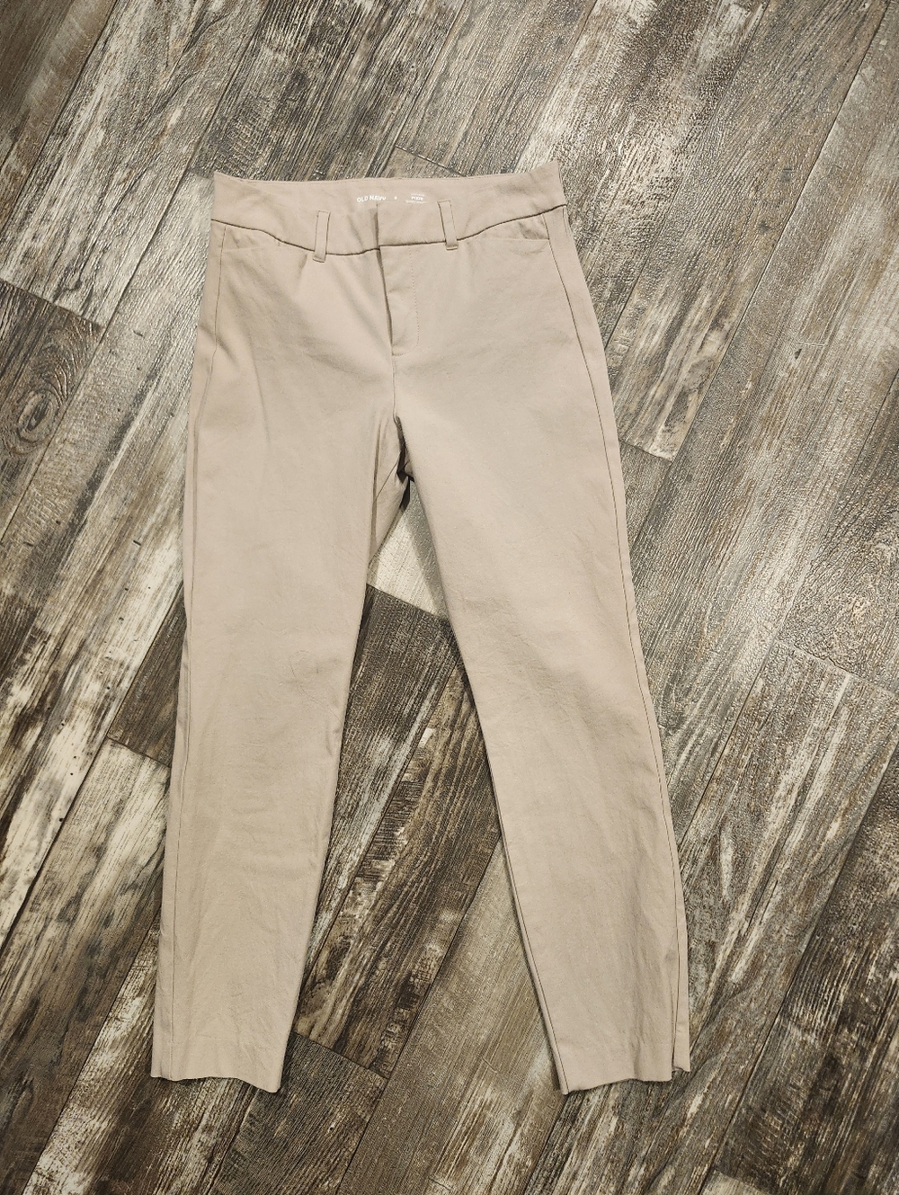 Old Navy High-Rise Pixie Pants Women’s Size 6 Beige Ankle Career Stretch Contemp - Picture 2 of 7